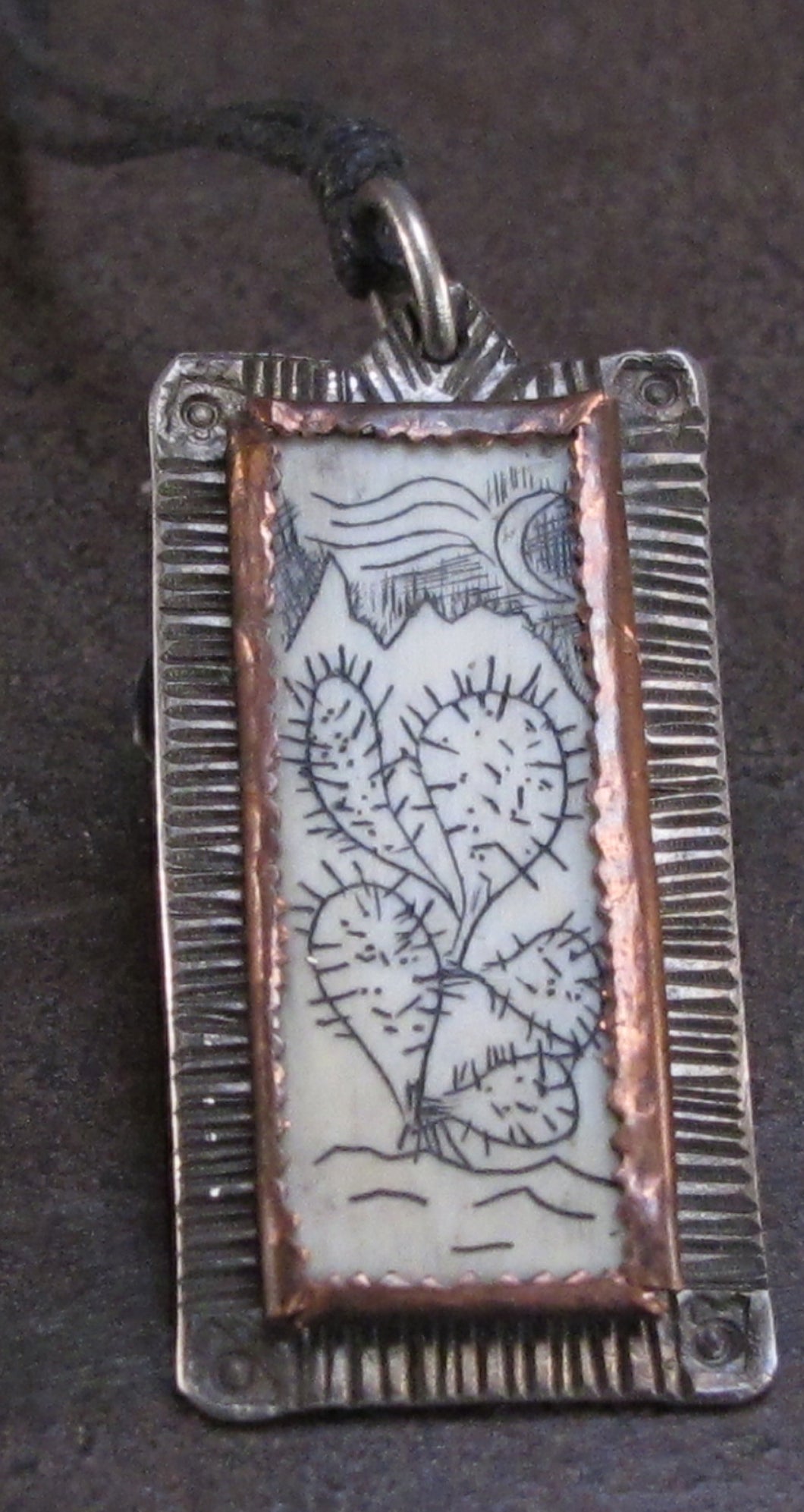 High Desert Scrimshaw Pendant