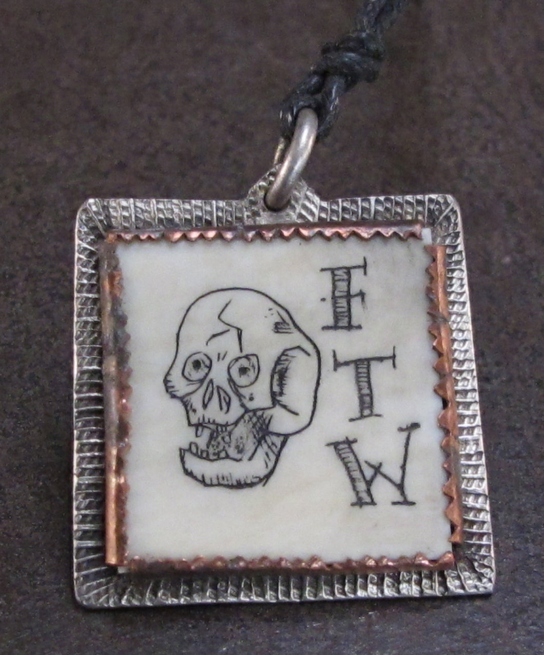 FTW Scrimshaw Pendant