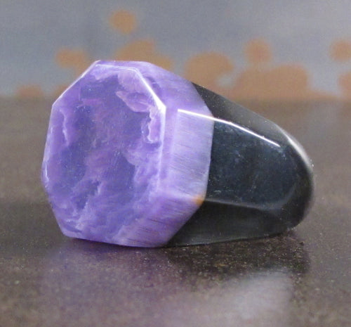 Purple Octagon Acrylic Ring