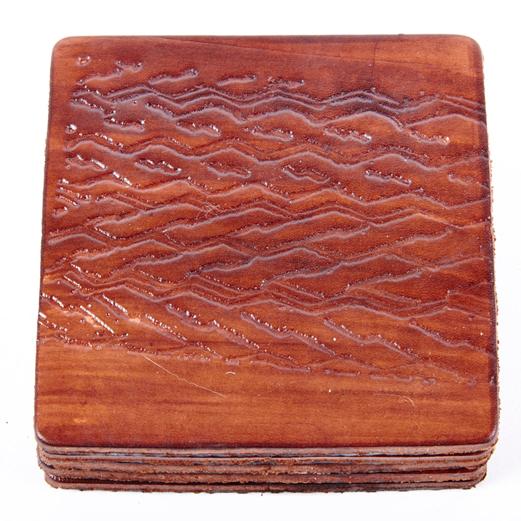 Square Leather Drink Coaster/Tire tread